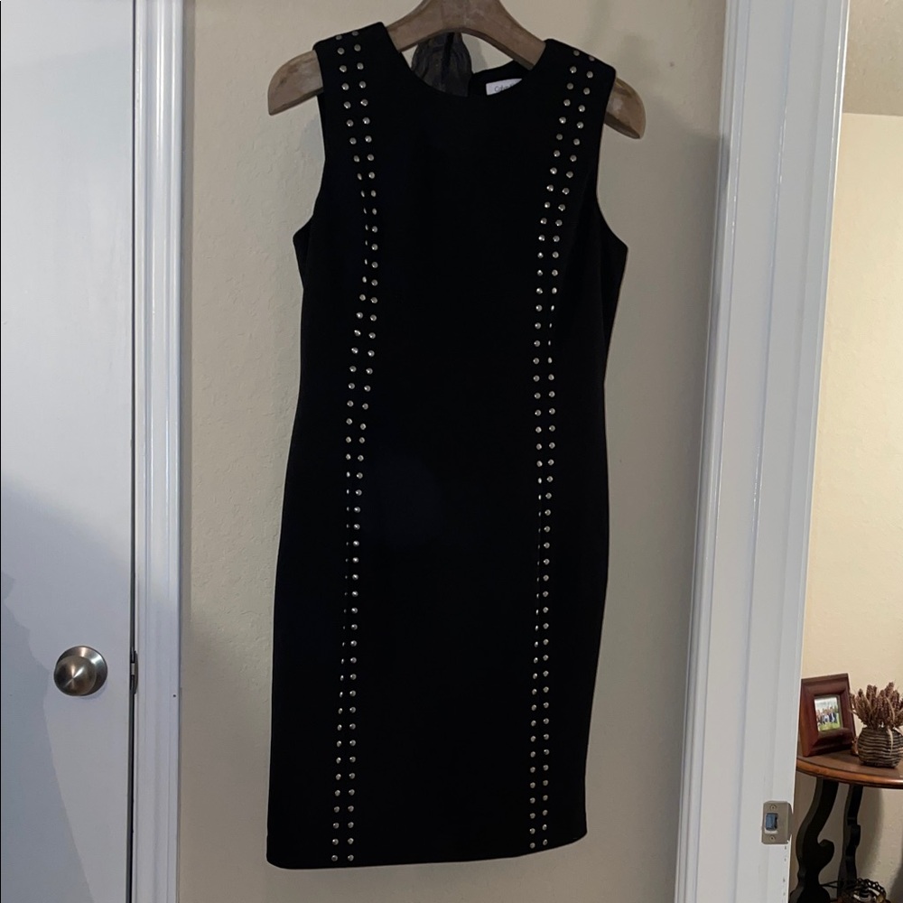 Calvin Klein Black Studded Midi Dress